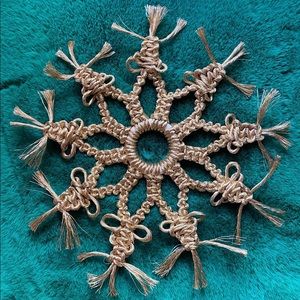 Handmade Macrame Crochet Snowflake Ornament